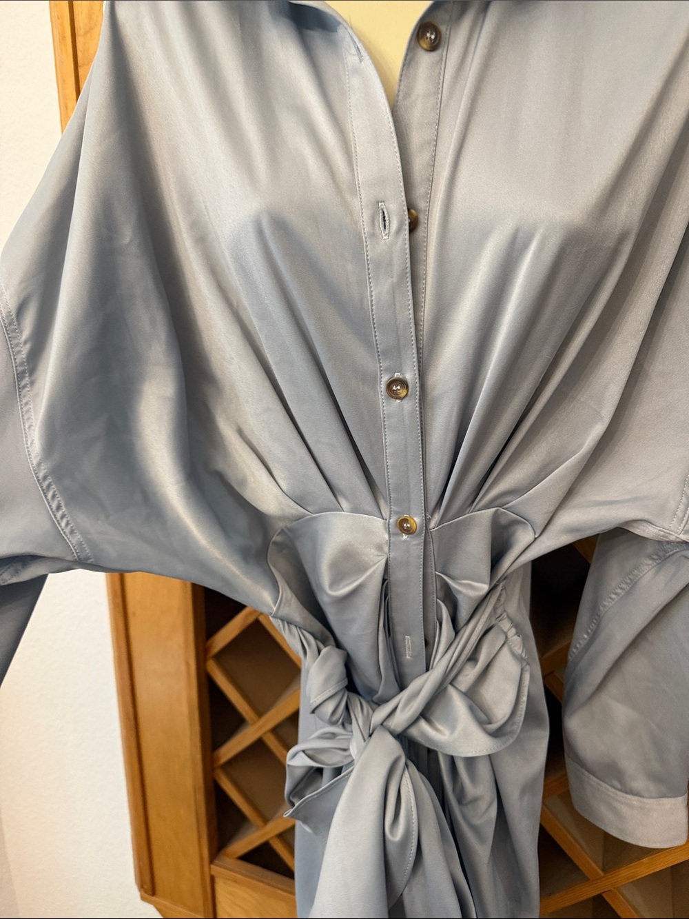 MABLE Light Blue Button-Front Shirt Dress - Picture 3 of 7